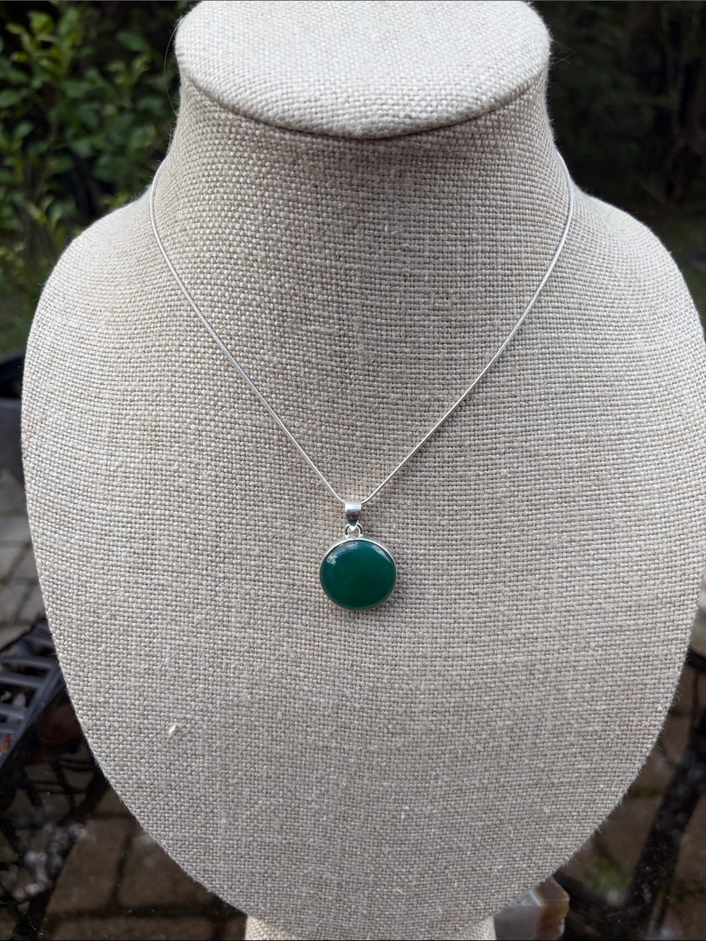 Green Onyx 925 Sterling Silver Pendant